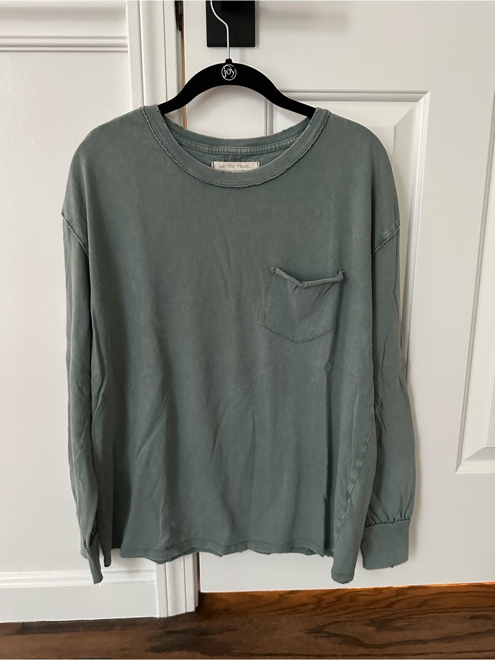 Free People We The Free Long Sleeve Fade Into You Relaxed Tee Steel Sea XS